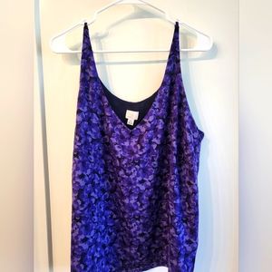 Purple flowered tank top XXL